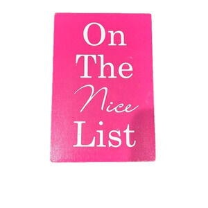 ON the nice list decor sign